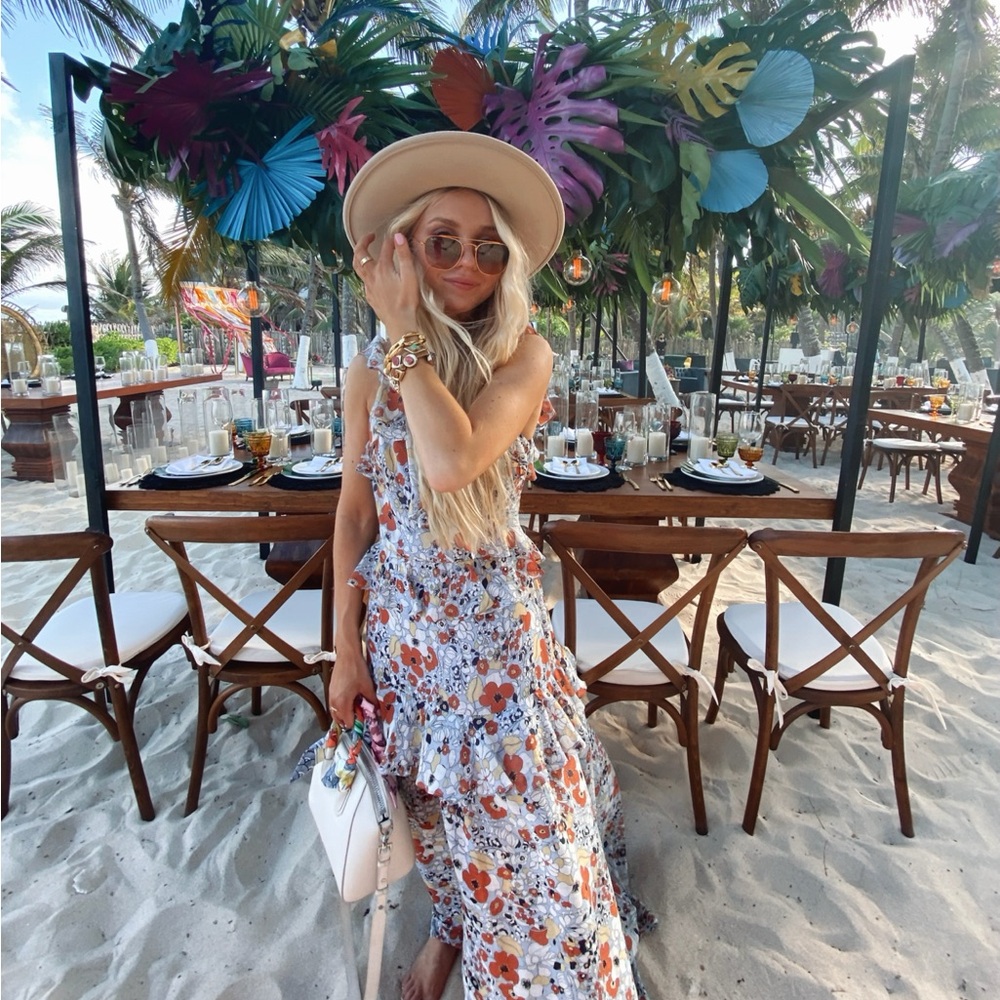 Alexis tiered floral dress gown worn twice jewell